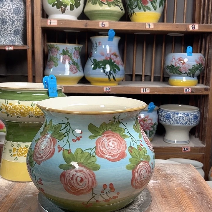 陶瓷钱袋子油画玫瑰新款新款陶瓷陶瓷陶瓷