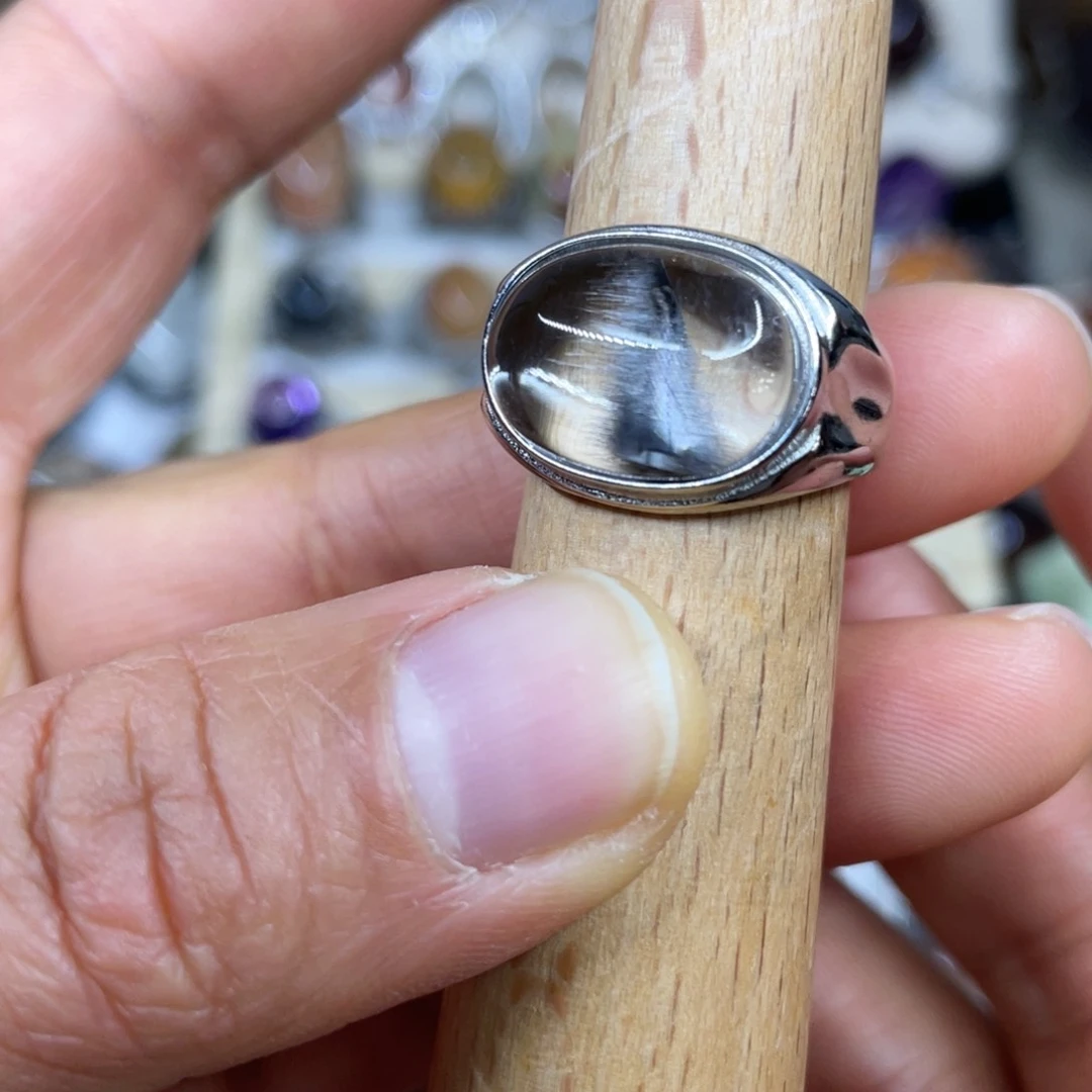 【闪购商品】银S925镶嵌珠宝半成品水晶戒指