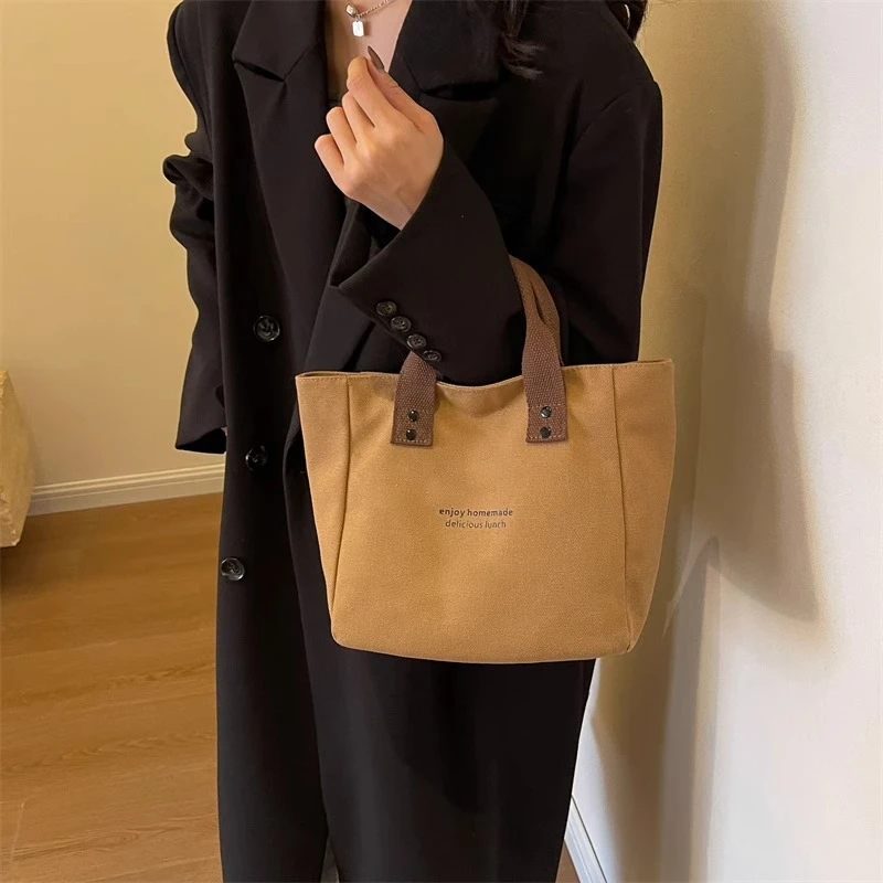 复古风简约风时尚储物纯色上班族饭盒袋防水袋子收纳盒收纳袋