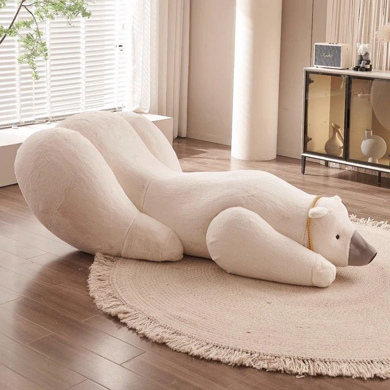 新网红玻璃钢北极熊座椅懒人休闲沙发创意可爱阳台单人动物趴女生