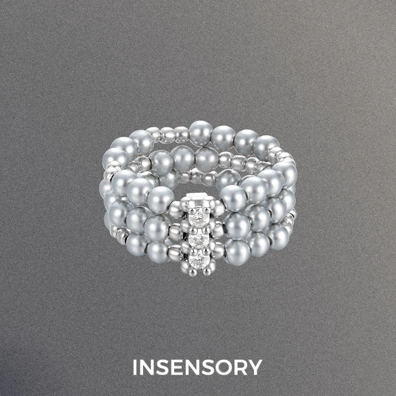 INSENSORY 湖影三层戒指 纯银轻奢小众个性气质高级配饰