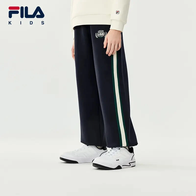FILA斐乐儿童【直筒长裤】秋冬新款中大童舒适百搭休闲裤K12B543604