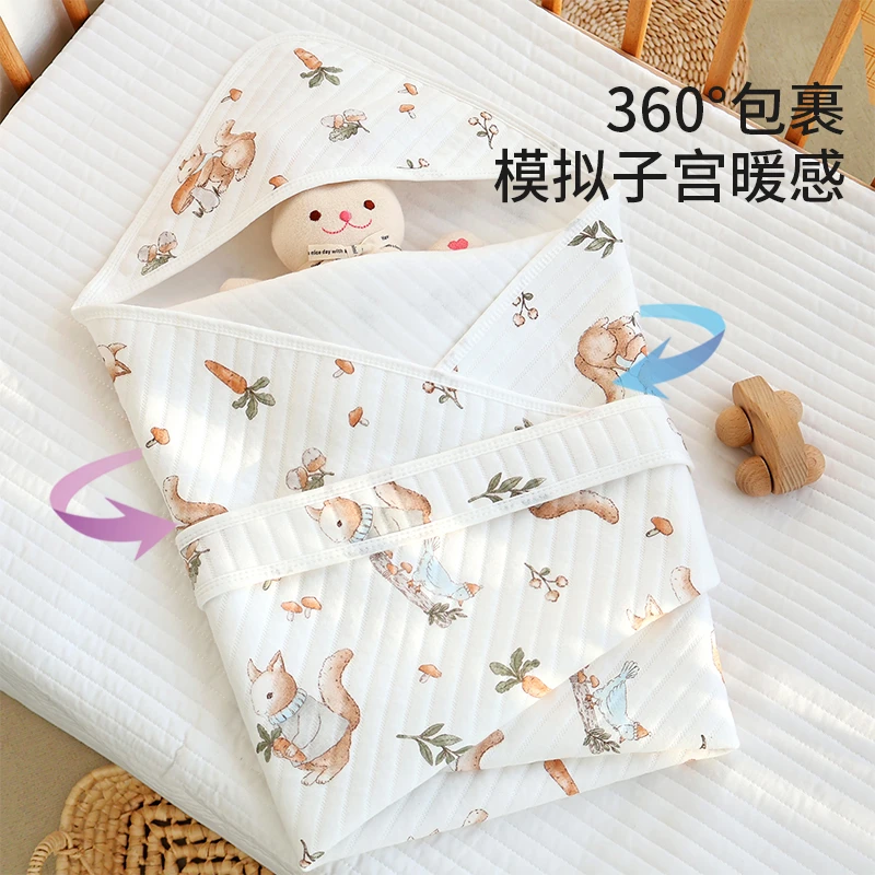 婴儿抱被纯棉新生儿包被初生春季薄款防惊跳产房外出抱被宝宝包单