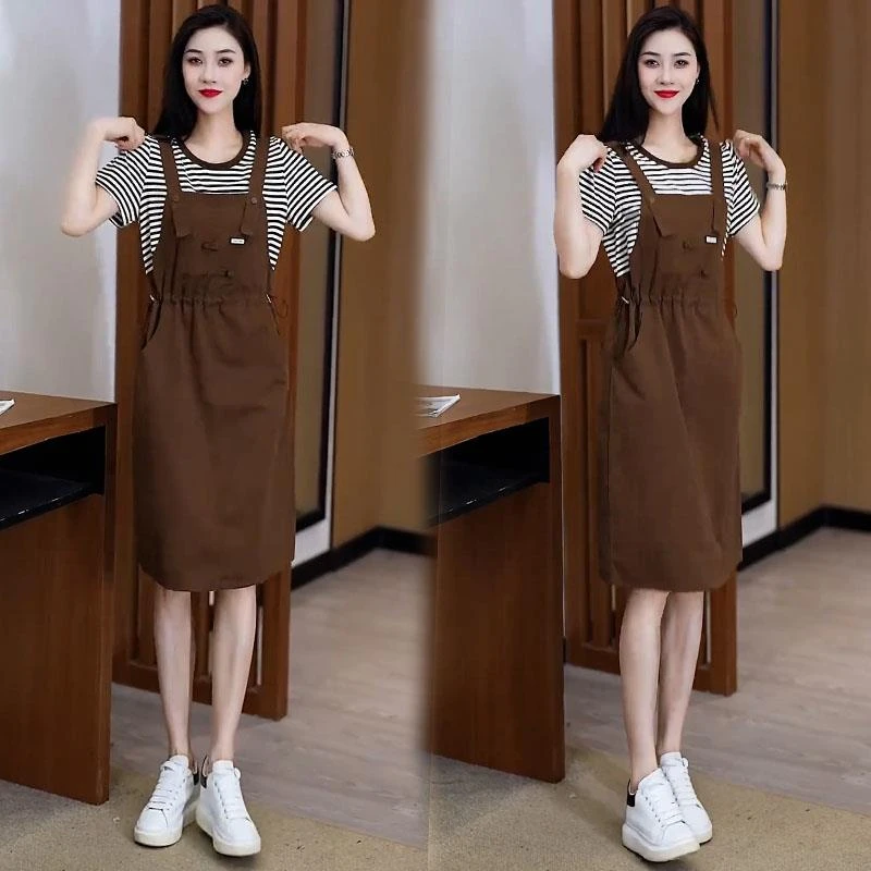 AMAS商城同款设计感工装背带裙女2025夏季新款时尚小个子洋气收