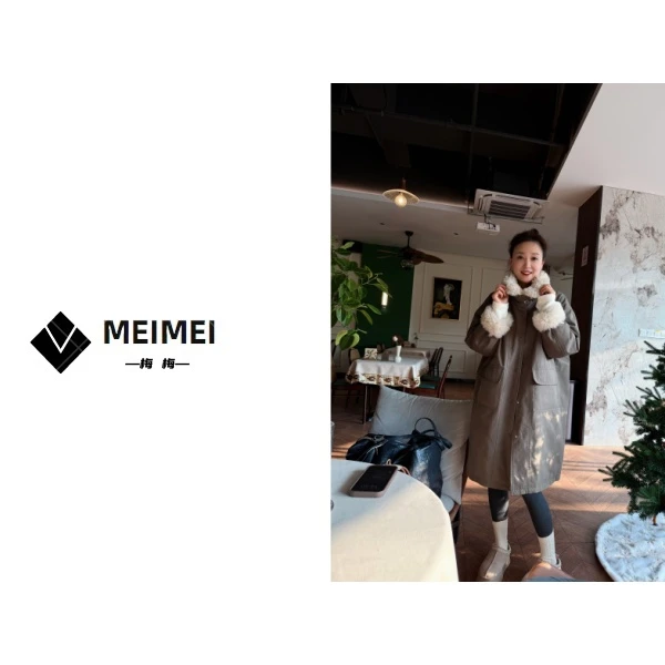 XMM.《长款派克羽绒服》秋冬新款时尚百搭洋气休闲小众羽绒服-8879