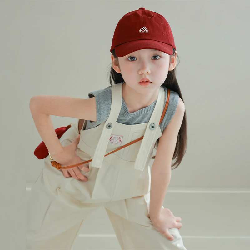 utouto大耳象女童小标背带直筒裤2025春季新款洋气休闲2408540