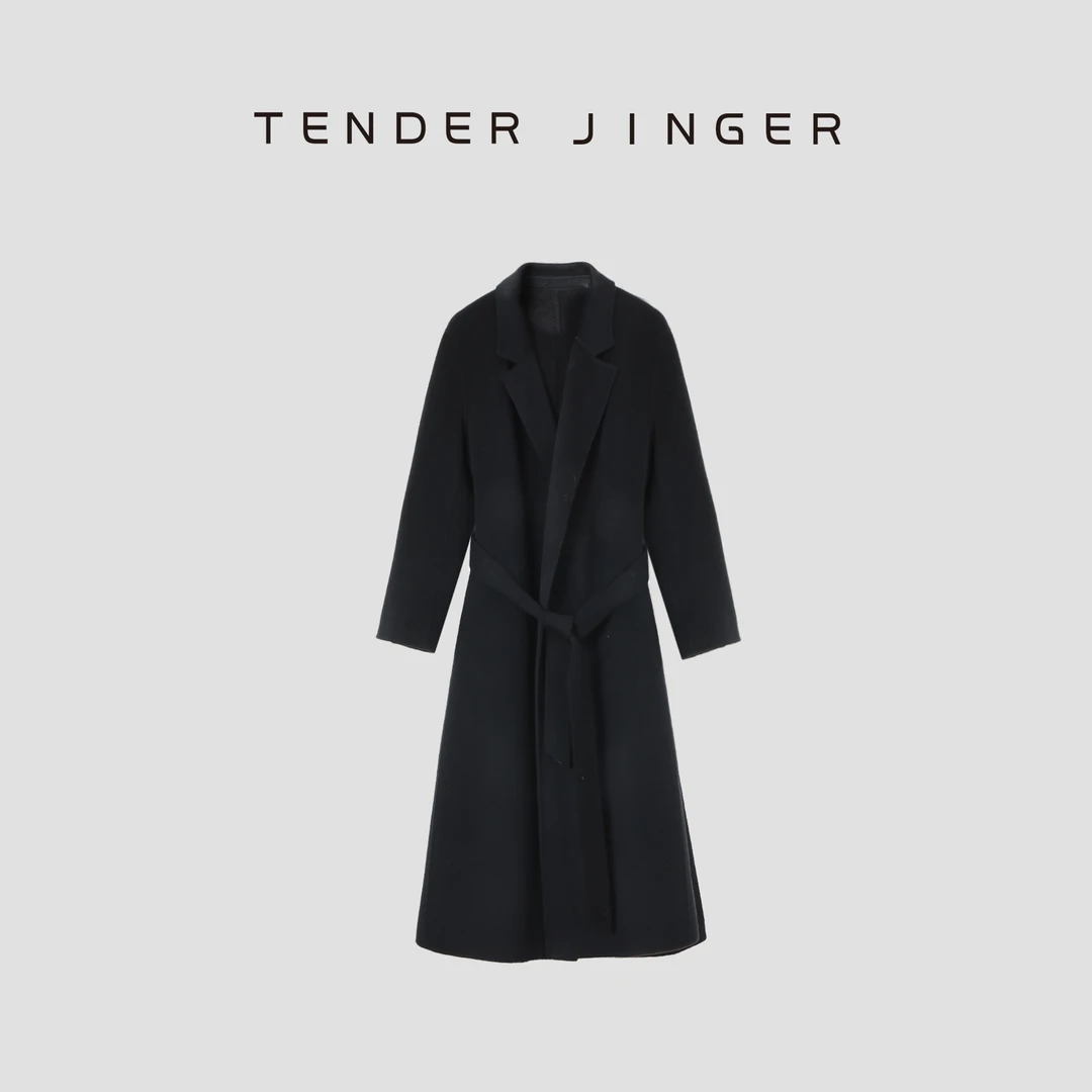Tender Jinger【黑标】|线下专供 绵羊毛双面呢风衣外套T54LMD50091