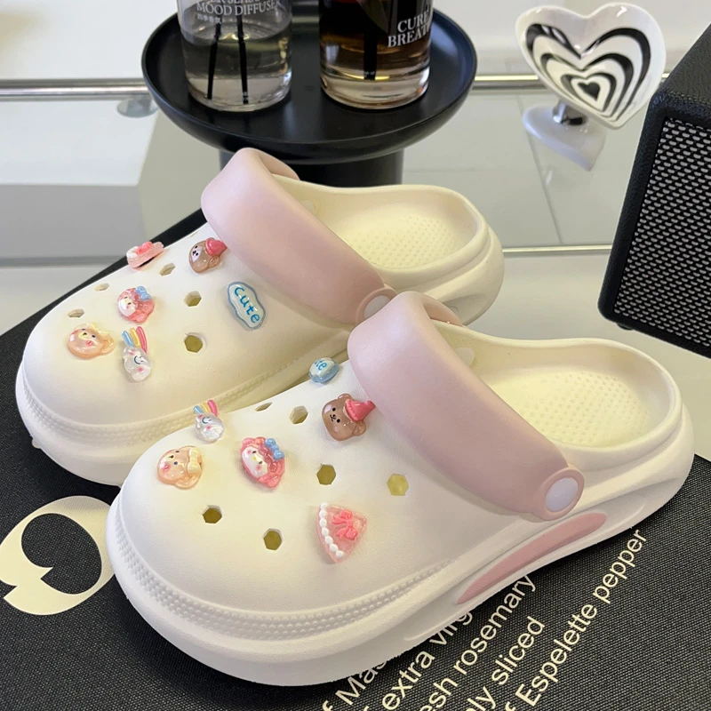 可爱卡通洞洞鞋女款2025新款爆款夏季EVA防滑厚底凉拖鞋拖鞋外穿