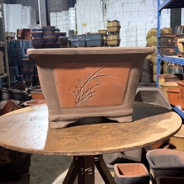 25红色四方花盆花盆