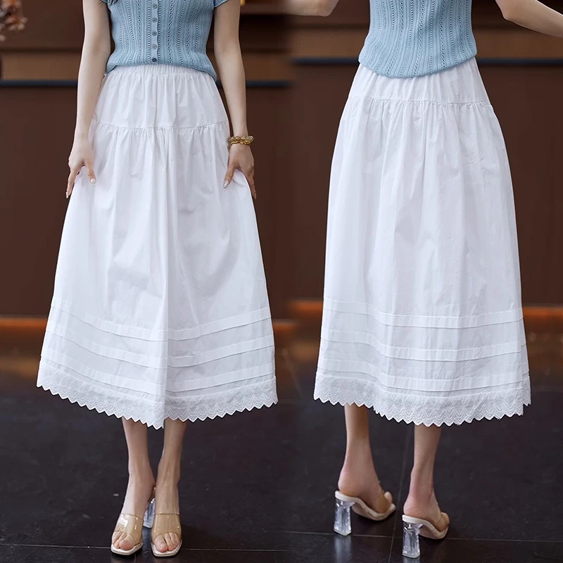 夏天半身裙女薄款a字半裙子夏季中长款超好看半裙女2025新款白色