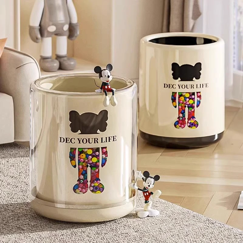 双层客厅垃圾桶家用卧室大容量圾圾桶轻奢现代简约颜值大号垃圾筒