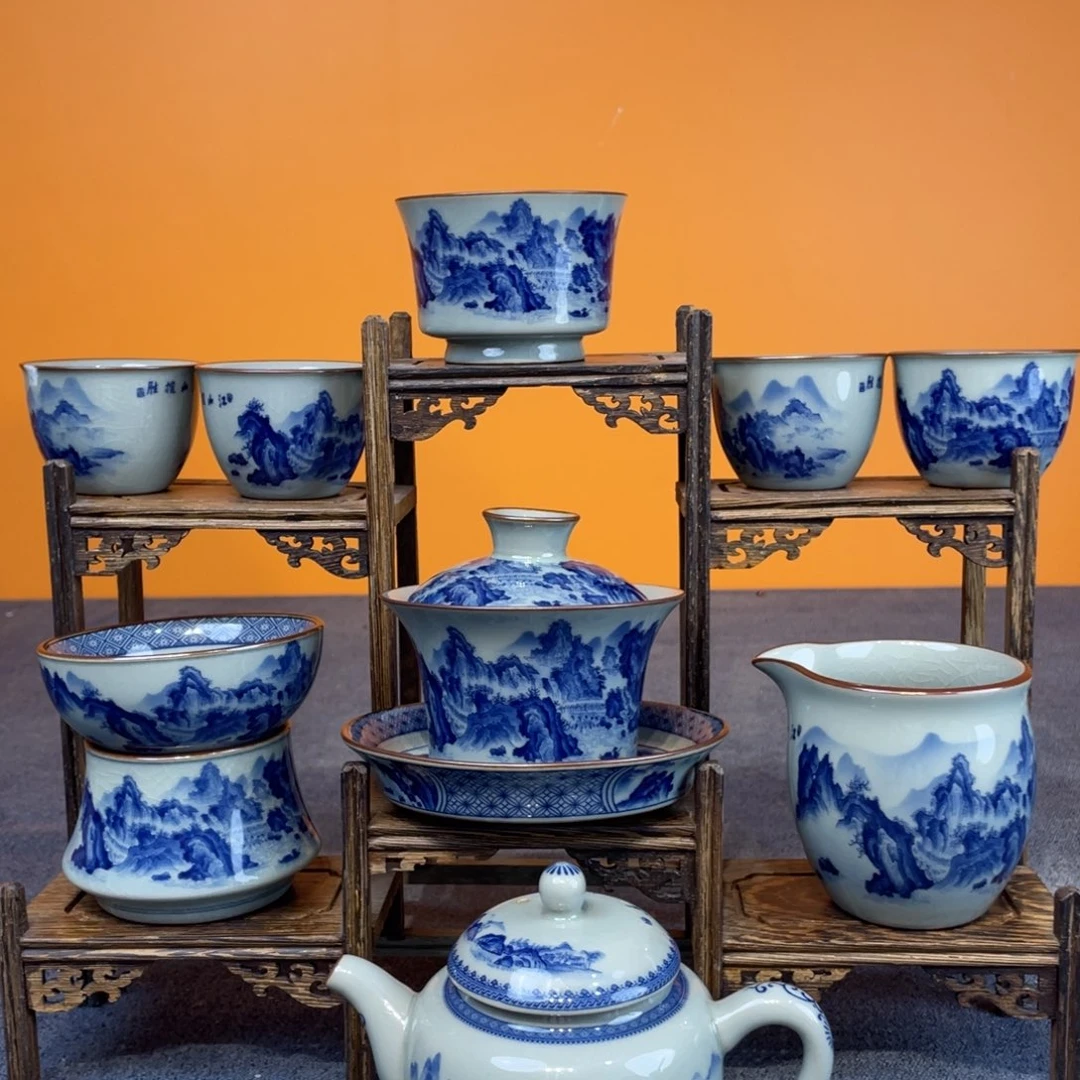 景德镇陶瓷釉下青花八件套