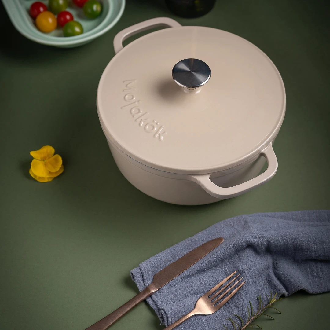 Mojakök微瑕款三厦产黑底釉亚麻米色23铸铁珐琅锅新款大炖锅汤锅