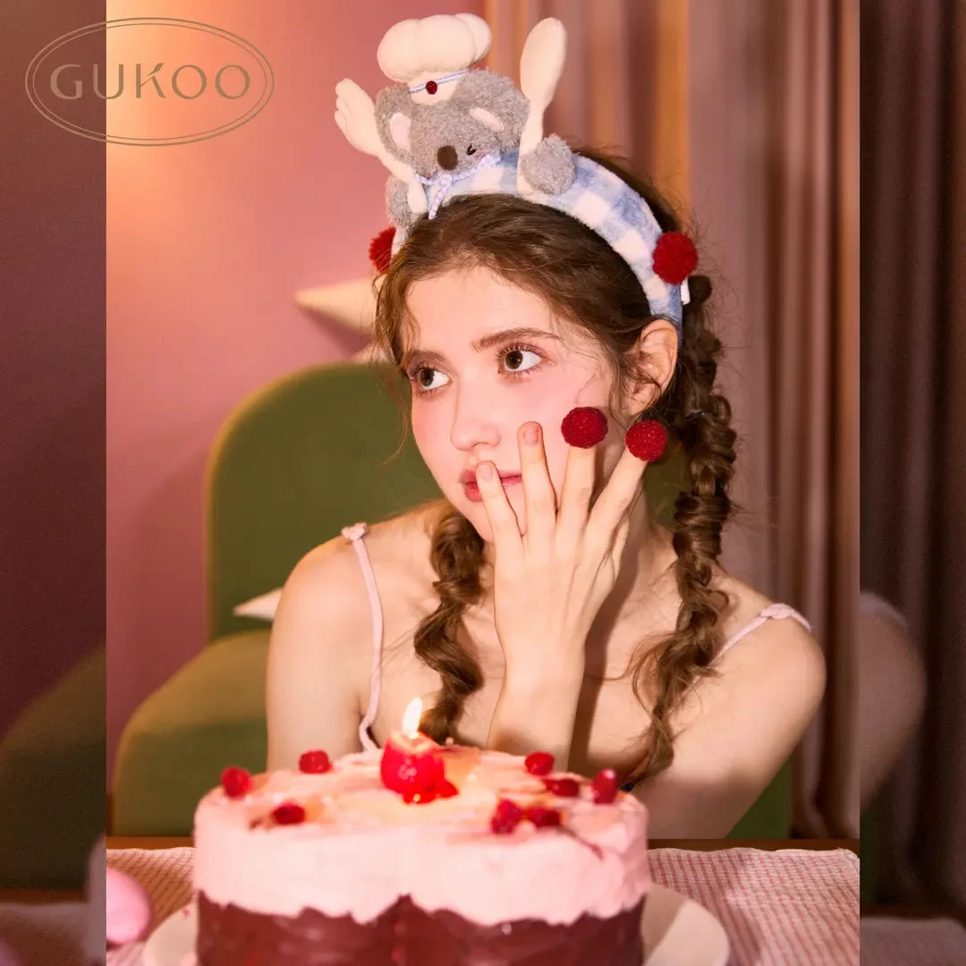 Gukoo/果壳发箍女考拉大厨可爱卡通新款毛绒束发女士洗漱学生