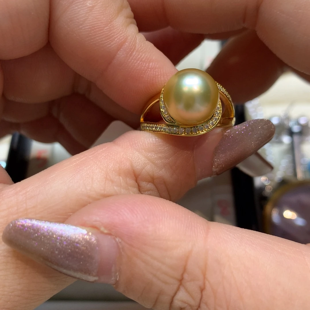海水珍珠戒指银S925镶嵌