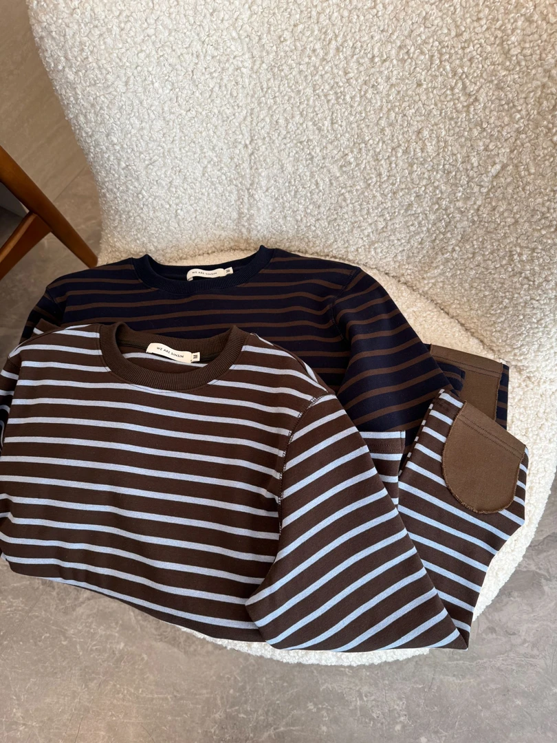 muzi｜“D买手店的高级卫衣”经典又特别高克重条纹撞色套头圆领卫衣