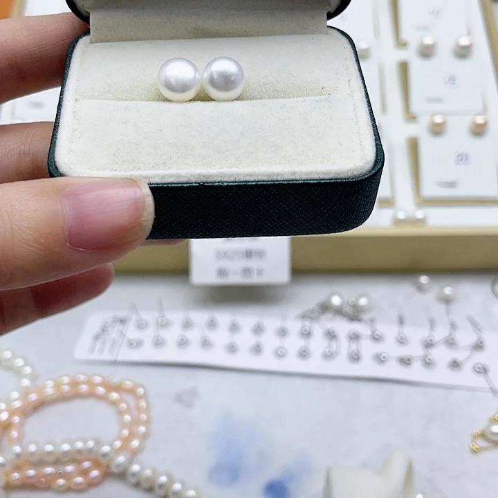 淡水珍珠耳饰银S925镶嵌蒲*英