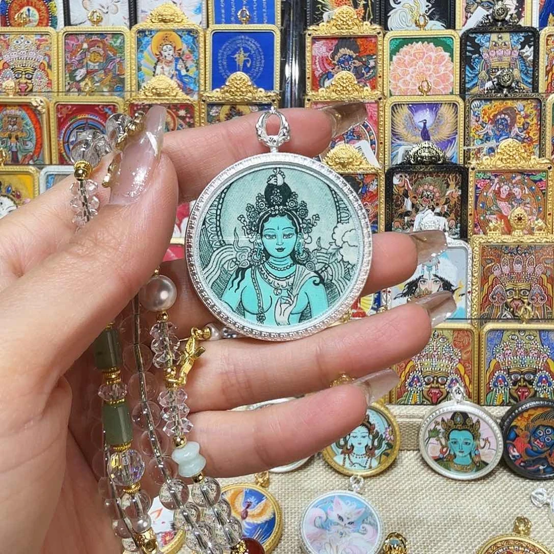 吊坠热贡纯手绘唐卡非遗文化