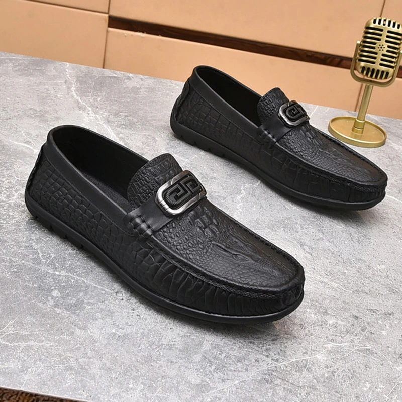 2025休闲乐福鞋男士潮流百搭软底豆豆鞋一脚蹬软底英伦男鞋子皮鞋