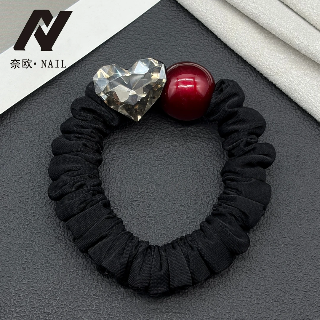 【NAIL·奈欧】设计师系列6593新年红色发圈高级满钻韩版