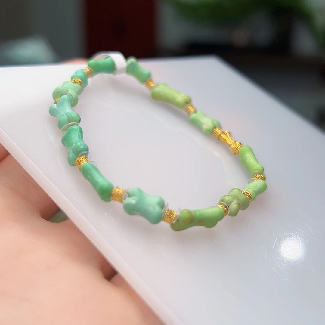 绿松石珠宝奇石18K金镶嵌