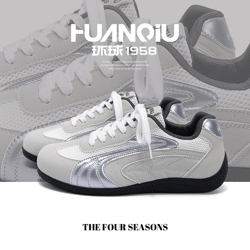 环球休闲板鞋夏季网面透气2025潮流百搭小众德训鞋赛车鞋赛车穿搭