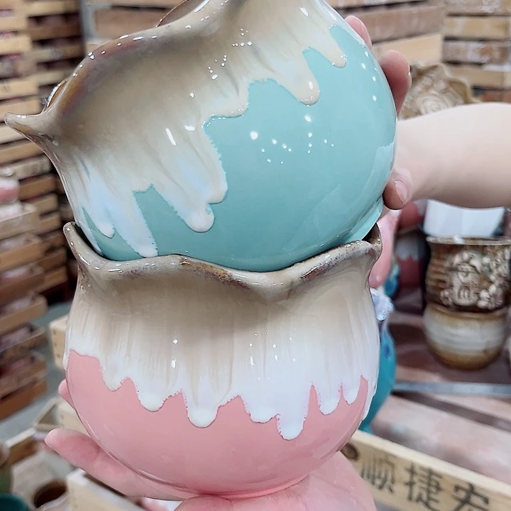 有孔.凑单10元陶瓷花盆发货！