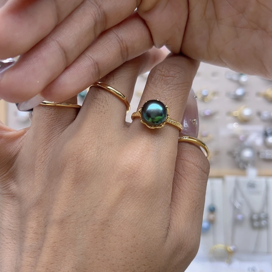 快****戒指淡水珍珠合金