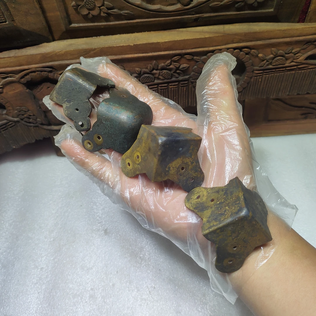 新中式古青古铜铁皮四边包角用于木箱箱包五金配件