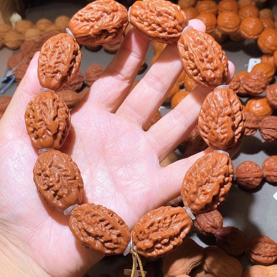 淡***心文玩核桃吊坠25尺火焰龙脊