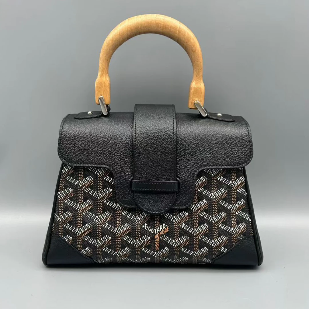 95新 Goyard Goyard戈雅黑色西贡包 9160