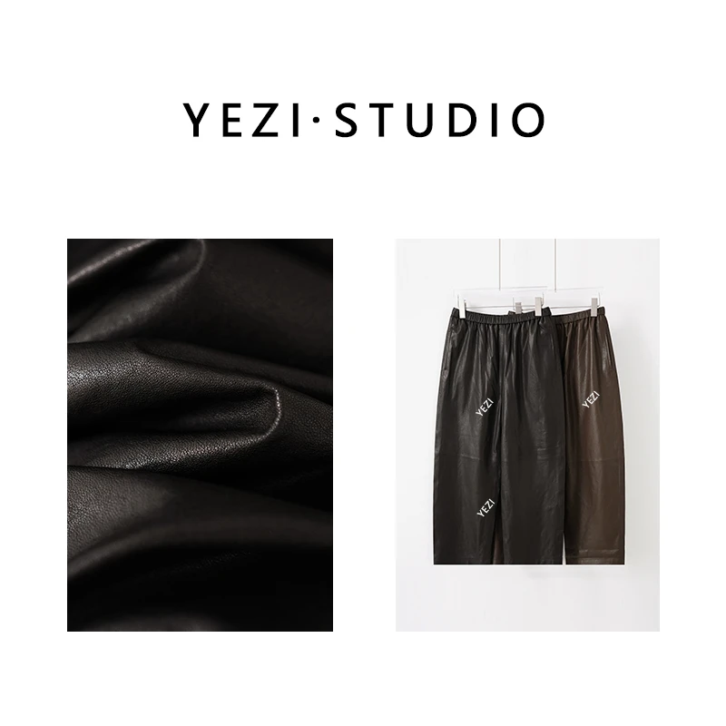 【时髦精】意大利進口植鞣绵羊皮天然柔感直筒皮裤25325001-618