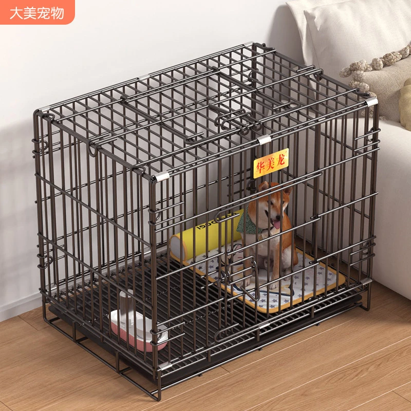 宠物笼子加粗狗笼子小型犬家用带厕所折叠铁笼子猫笼兔笼鸡笼猫窝
