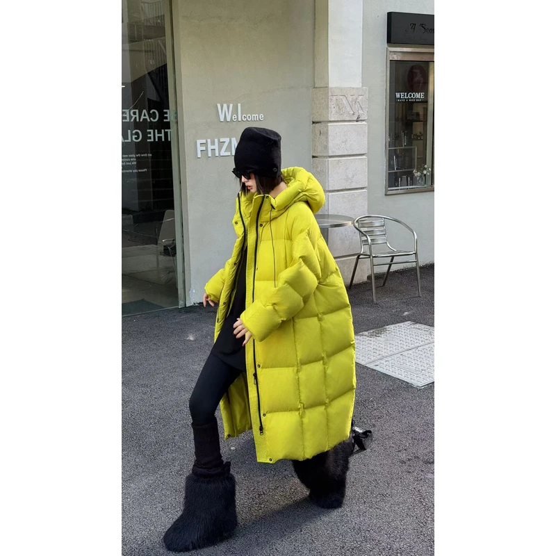 【佳佳推荐】24年新款经典百搭宽松休闲连帽长款冬季羽绒服288906
