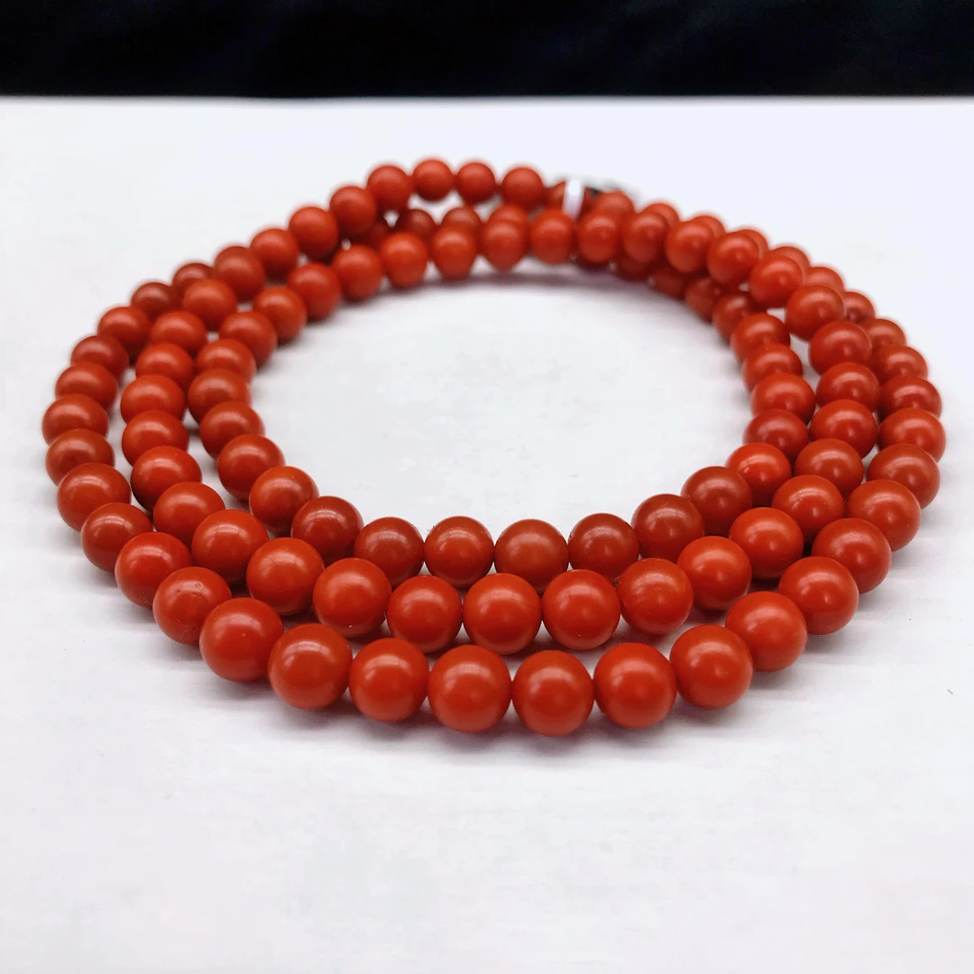 【小雪】南红保山老矿典藏级阿东寨哑光多圈7mm