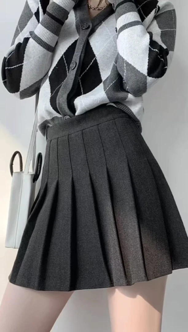 新款2025秋冬款百褶胖妹妹时尚韩版显瘦遮肉百搭款毛呢短裙692