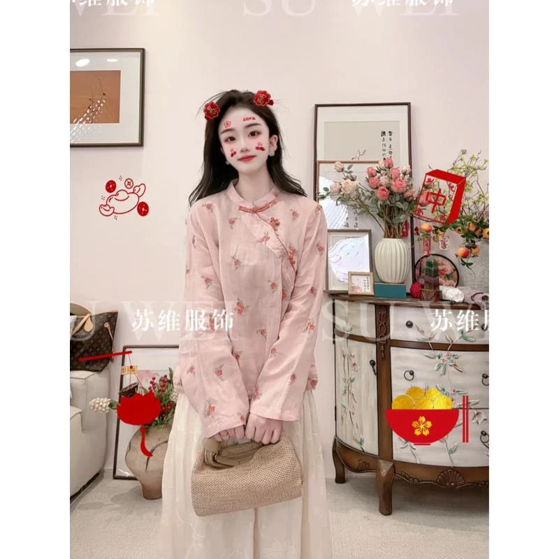 803纯苎麻刺绣定制植物染色文艺减龄