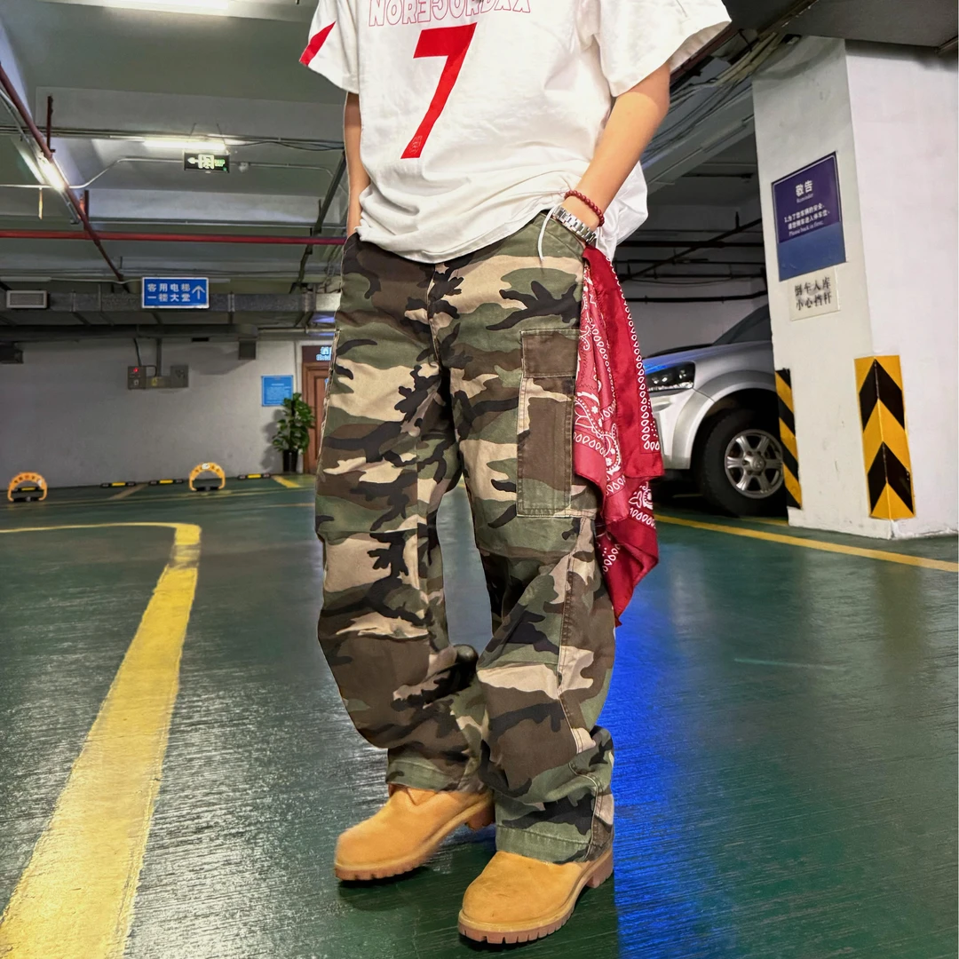 【锥形迷彩裤】工装长裤美式工装裤男休闲直筒多口袋作训裤迷彩裤