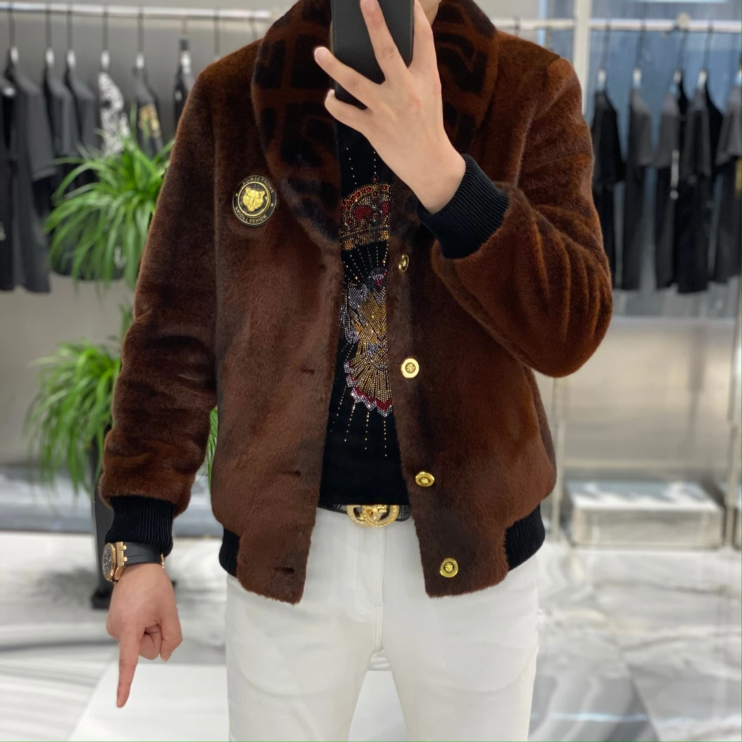 【男狼甄选】男士冬季新款修身洋气大方欧货时尚潮流翻领 外套