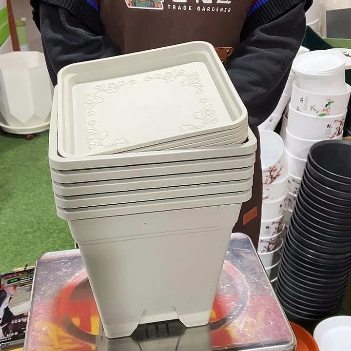 塑料方盆口20高22灰白色带拖5套