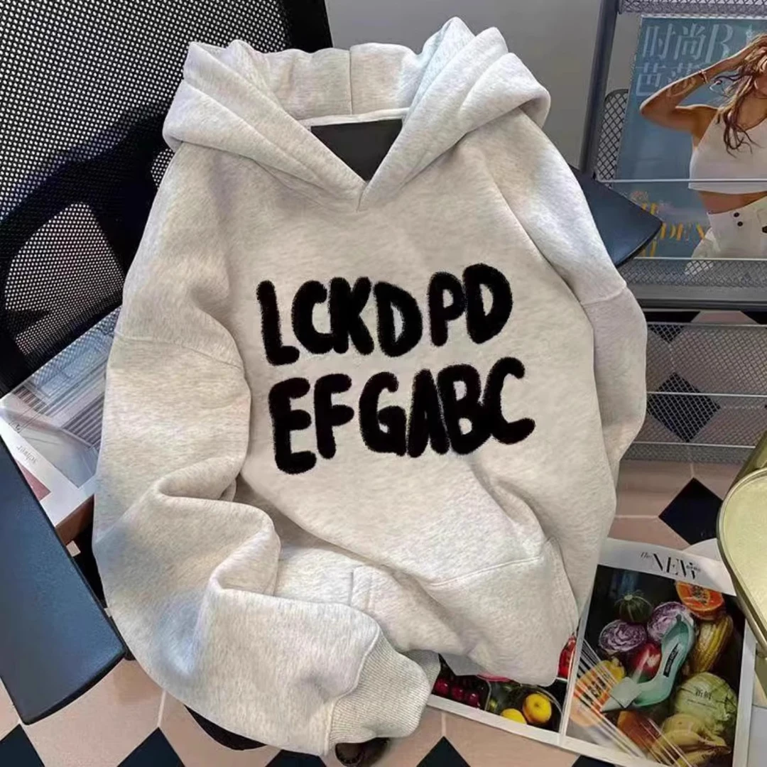 美式潮牌复古ins连帽卫衣男秋冬季加绒加厚韩版学生百搭上衣外套