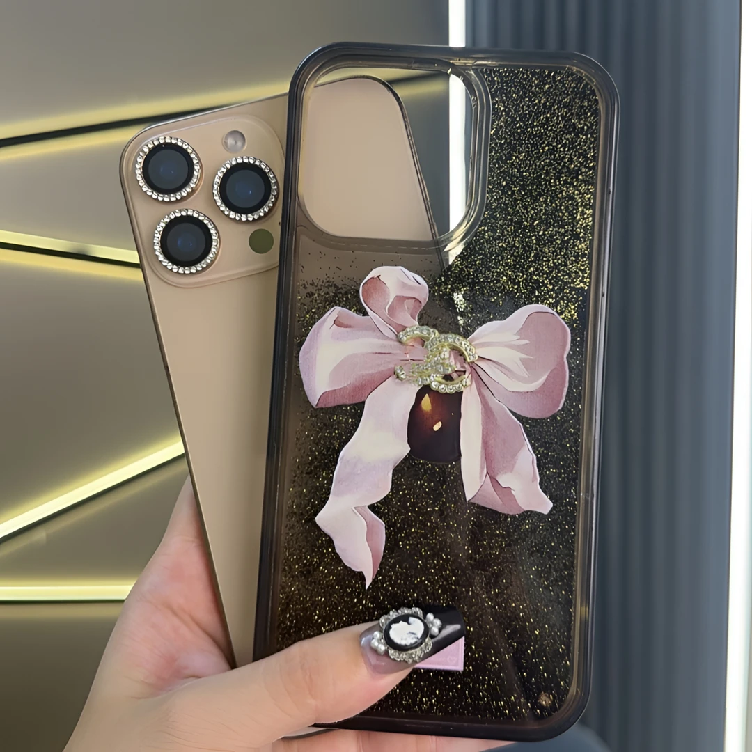 【流沙高定】小香蝴蝶结适用于iPhone 16promax/15/14轻奢手机壳