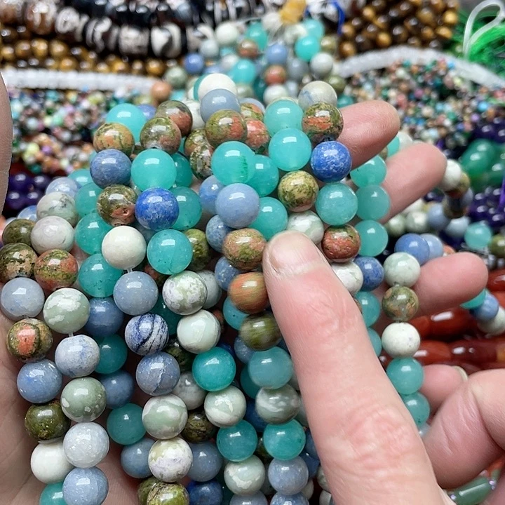 玛瑙/玉髓珠宝半成品未镶嵌一条10mm多宝