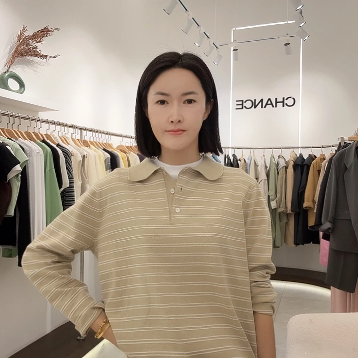 条纹毛衣含羊毛 均码