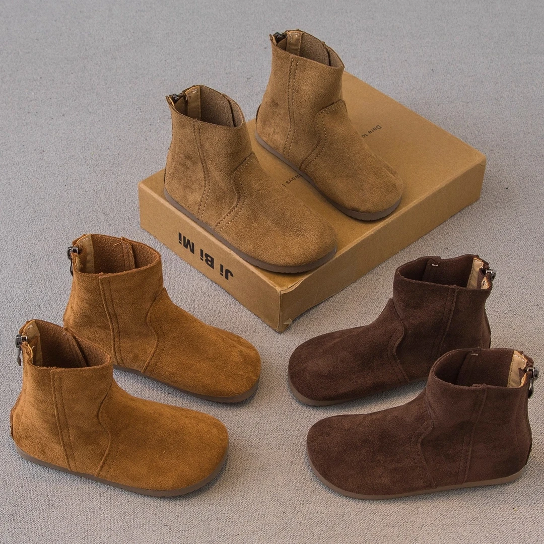 ABC女童靴子2025秋冬新款儿童鞋子马丁靴短靴皮靴宝宝单靴勃肯鞋