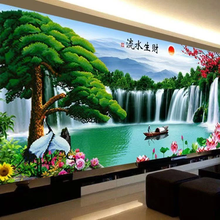 2025工厂直销背靠金山自粘贴画卧室床头装饰画客厅沙发背景墙壁画