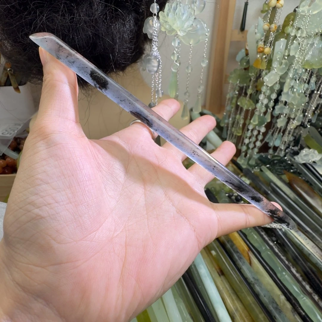 蛇纹石玉合金发饰