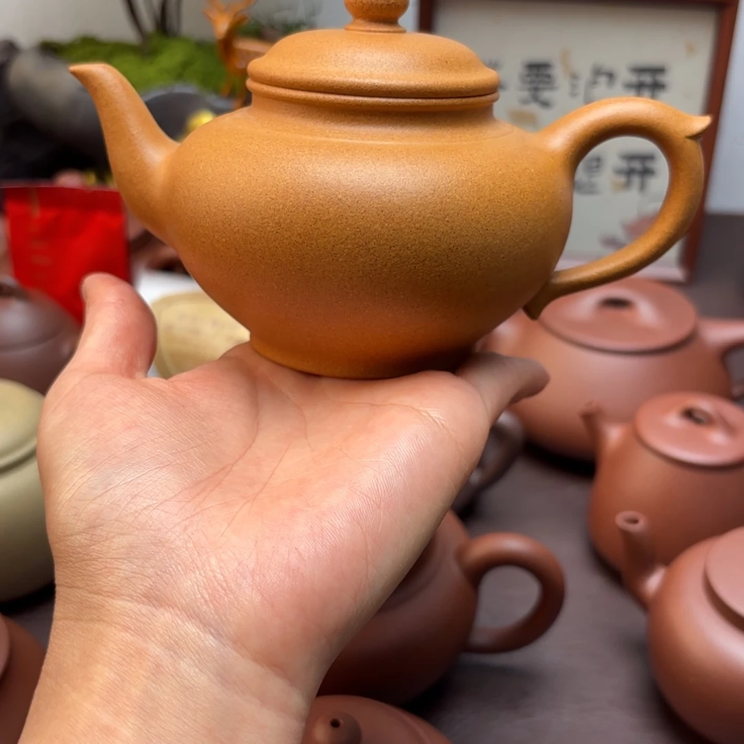 日***明茶壶紫砂冷金黄  笑樱  248