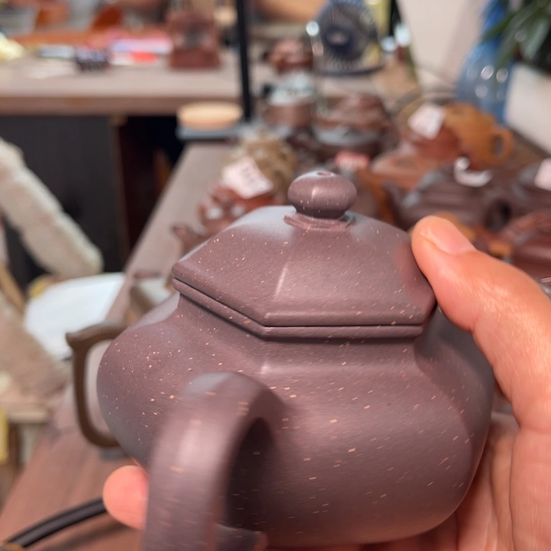 茶壶紫砂微瑕六方仿古300毫升