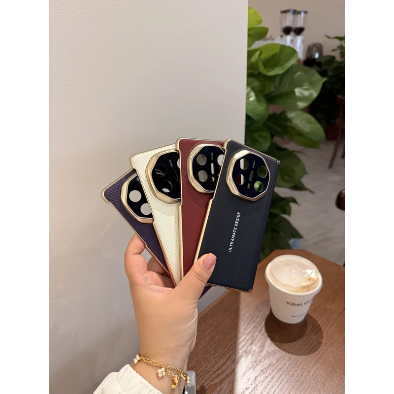 适用于华为Matex6秒变xts双中轴压纹折叠手机壳 包镜头双中轴